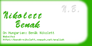 nikolett benak business card